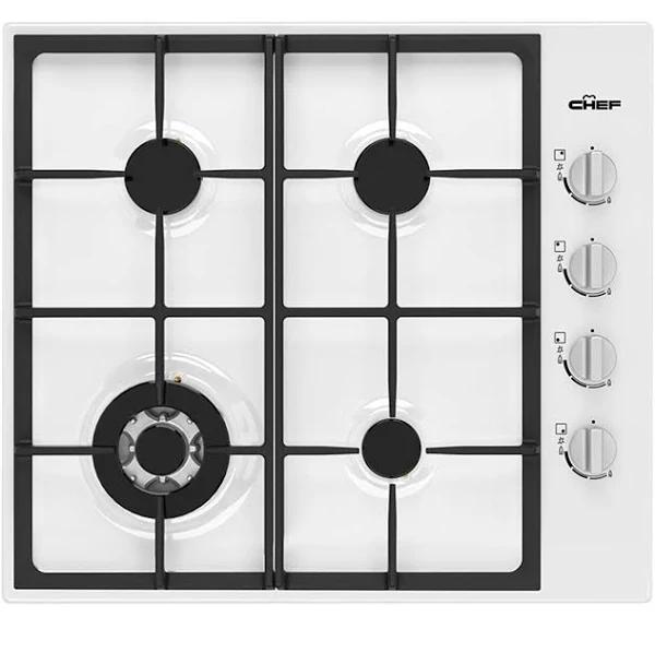 Chef CHG644WC 60cm 4 Burner Gas Cooktop, White