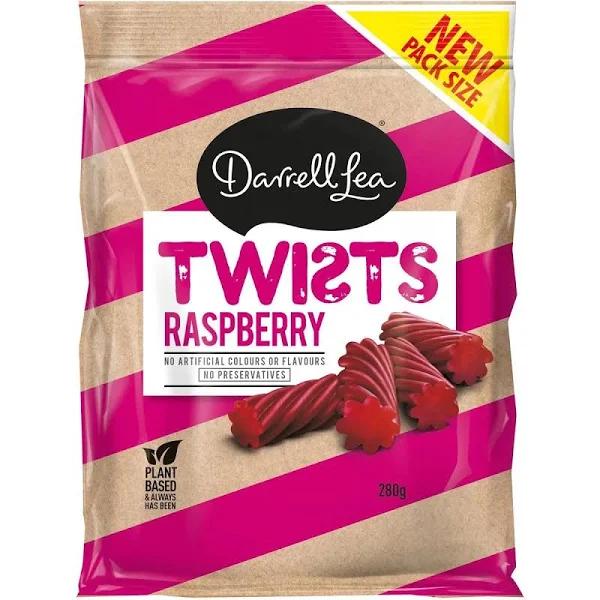 Darrell Lea Raspberry Twists 280g