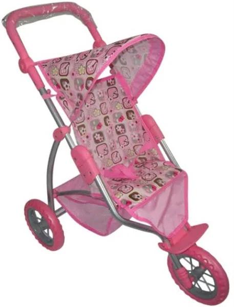 Pink Dolls 3 Wheel Stroller