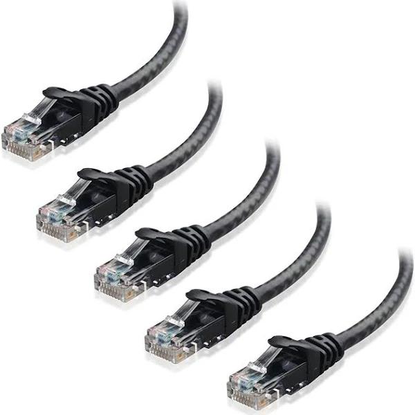 Cable Matters 5-Pack, Cat6 Snagless Ethernet Patch Cable in Black 1