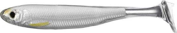 Live Target Slow Roll Shiner Paddle Tail Soft Plastic Lure, 4 Inch / Silver Pearl