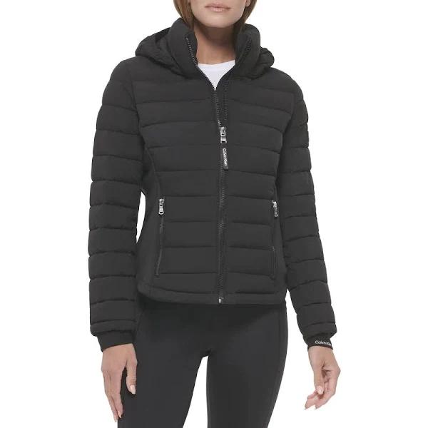 Calvin Klein Women's Water Resistant Casual Lightweight Scuba Side Panels Jacket