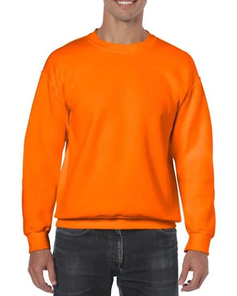 Ultrasoft Heavyblend Crew Neck Sweatshirt for Adults Safety Orange - Gildan GD056 - Size L