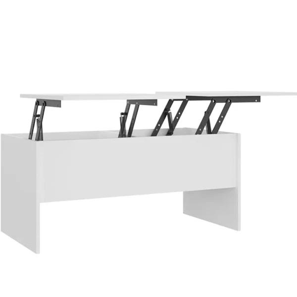 Coffee Table White 102x50.5x46.5 cm Engineered Wood