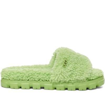 UGG Cozetta Curly Genuine Shearling Slide Slipper Parakeet Green