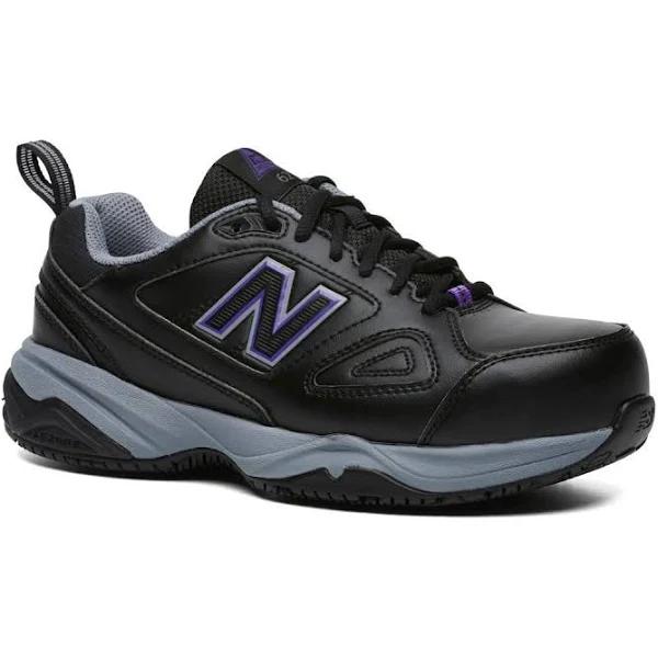 New Balance Women's 627 Steel Cap Toe Safety Shoes Runners Work - Black/Purple - US 7