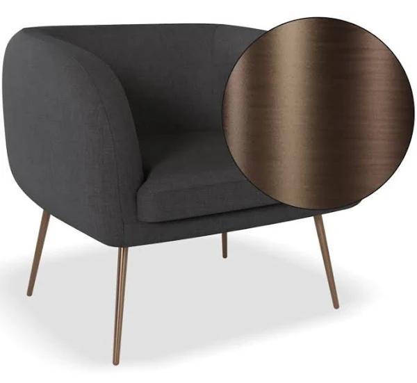 Amour Lounge Chair - Storm Grey - Brushed Matt Bronze Legs