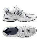 New Balance White & Silver 530 Sneakers