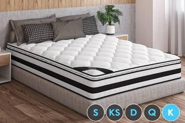 Starry Eucalypt Mattress Pillow Top Foam Bed King Size Spring 22cm