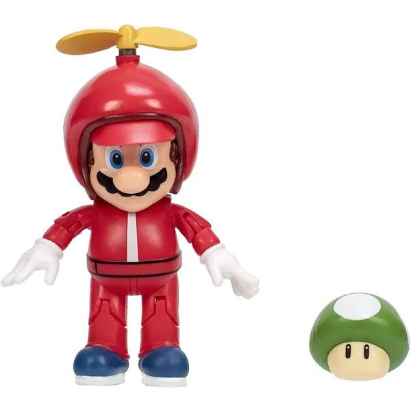 Nintendo 4" Figure - Propeller Mario with Green Mushroom