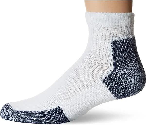 Thorlos Running Ankle Socks, White/Navy, Large