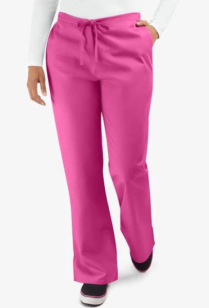 Cherokee Workwear Scrubs Women's Drawstring Flare Leg Pants - XXS - Shocking Pink