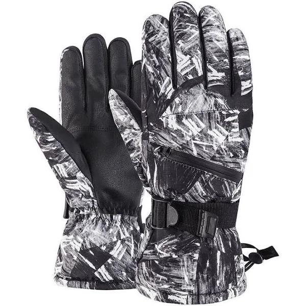 Winmax Ski Gloves Waterproof Winter Snowboard Gloves for Men Women-BlackWhite - S - AfterPay & zipPay Available