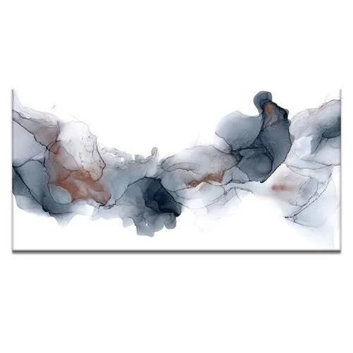 Fire & Ice Abstract Printed Wall Art Frame / Size: Stretched Canvas / 76 x 152 x 3cm