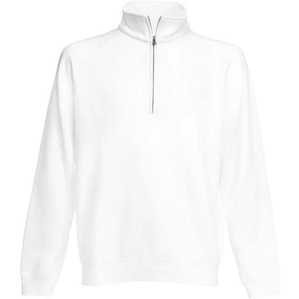 Fruit of The Loom 62114 Zip Neck Sweat White - Size: 2XL Colour: White