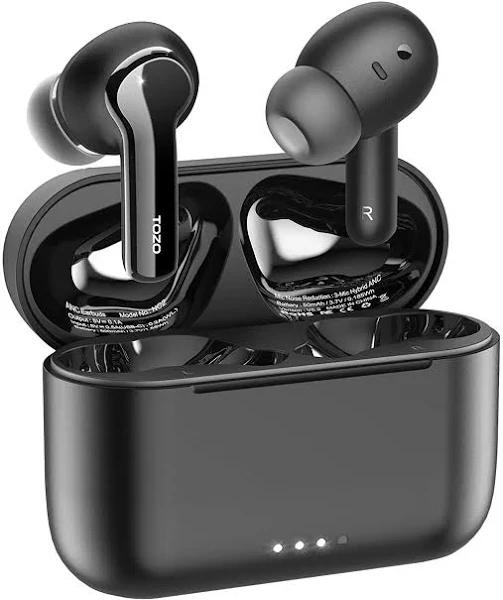 TOZO Nc2 Hybrid Active Noise Cancelling Wireless Earbuds,in-Ear Detection Headphones, Ipx6 Waterproof Bluetooth 5.2 Stereo Earphones, Immersive