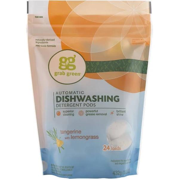 Grab Green Automatic Dishwashing Detergent Pods Tangerine With Lemongrass