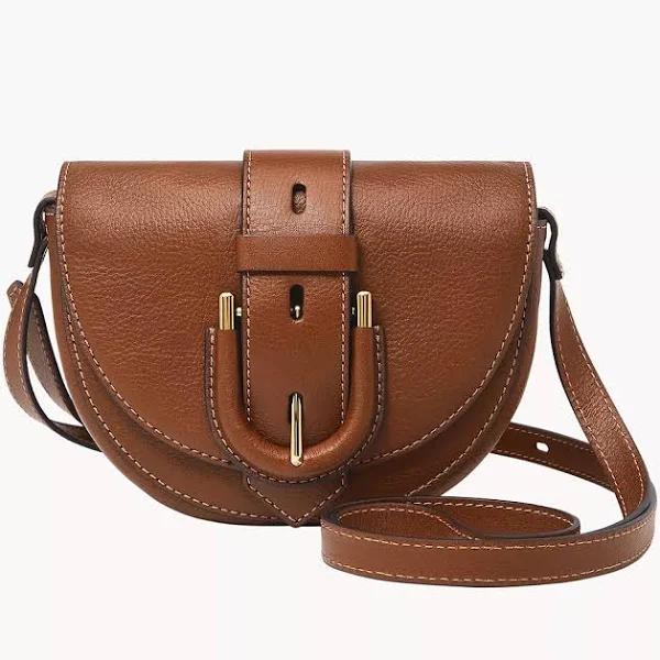 Fossil Harwell Leather Small Flap Crossbody Bag - Brown - ZB1853200