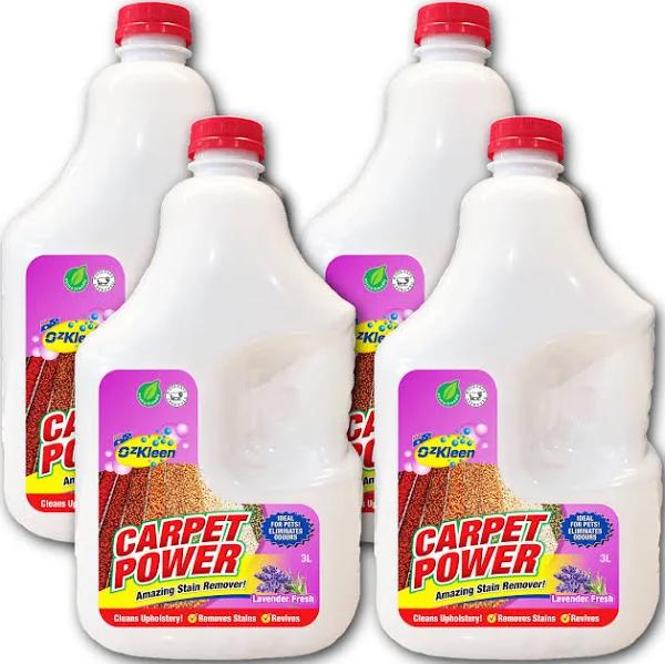 4PK 3L Carpet Power Carpet Cleaner, Odour & Pet Stain Remover