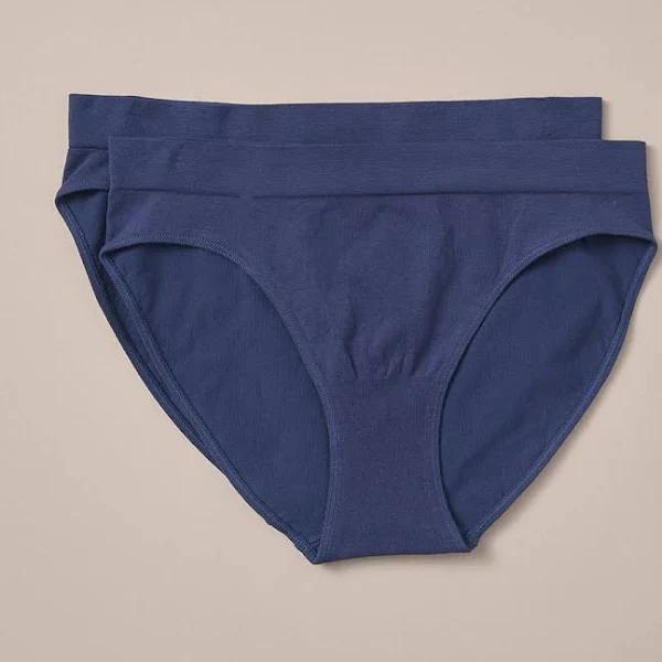 Target Woman 2 Pack Cotton Seamfree Bikini Briefs | Blue | Size 8