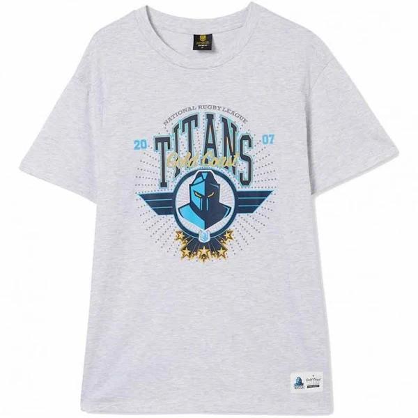 NRL Club Starburst Tee Shirt - Gold Coast Titans - Adult Large