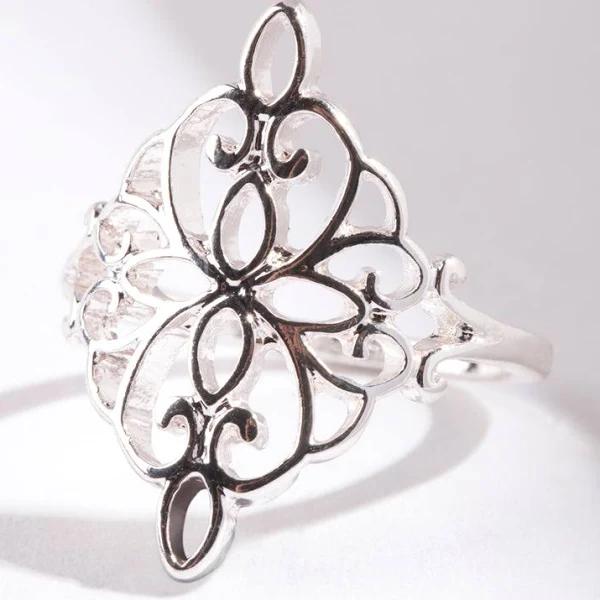 Lovisa Silver Metal Filigree Ring, Size: Medium/Large