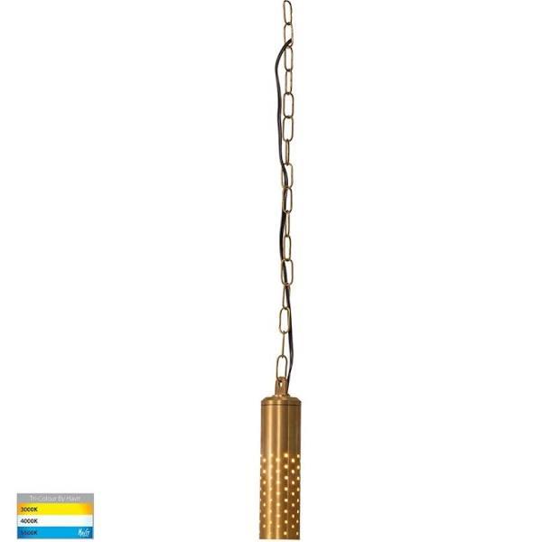 Willow Outdoor Led Pendant Light CCT IP65 Antique Brass, Black, Brass Havit Lighting HV5901T Solid Brass / 240V GU10