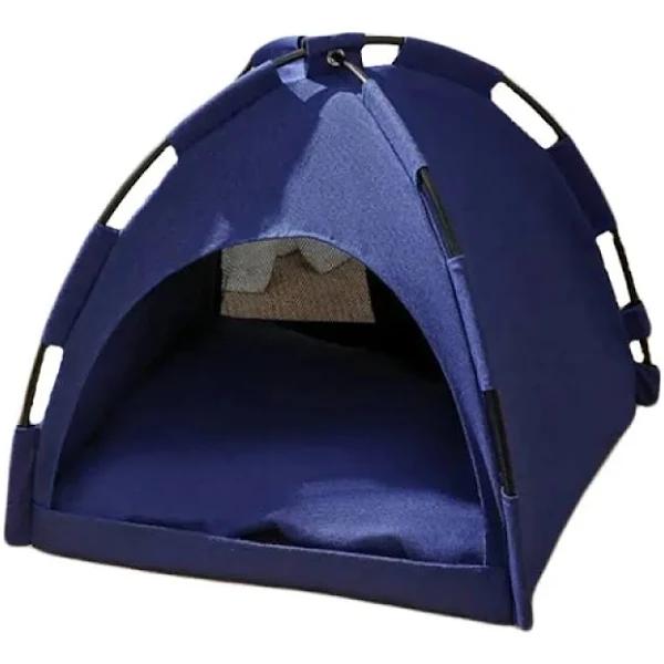 Vibe Geeks Waterproof Semi-enclosed Warm And Comfortable Pet Home Cat Tent Blue