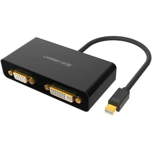 UGREEN 3-in-1 Mini DisplayPort to HDMI&VGA&DVI Converter - Black (10440)