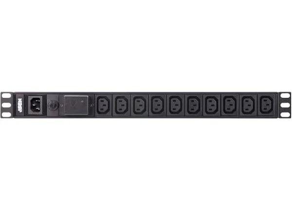 Aten PE0110SG-AT-G 10 Port 1U Basic PDU with Surge Protection, Supports 10A with 10 IEC C13 Outputs