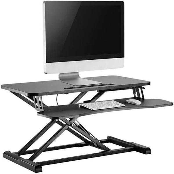 Ergolux Pro Height Adjustable Sit Stand Desk Riser (Medium, Black) - Afterpay & Zippay Available