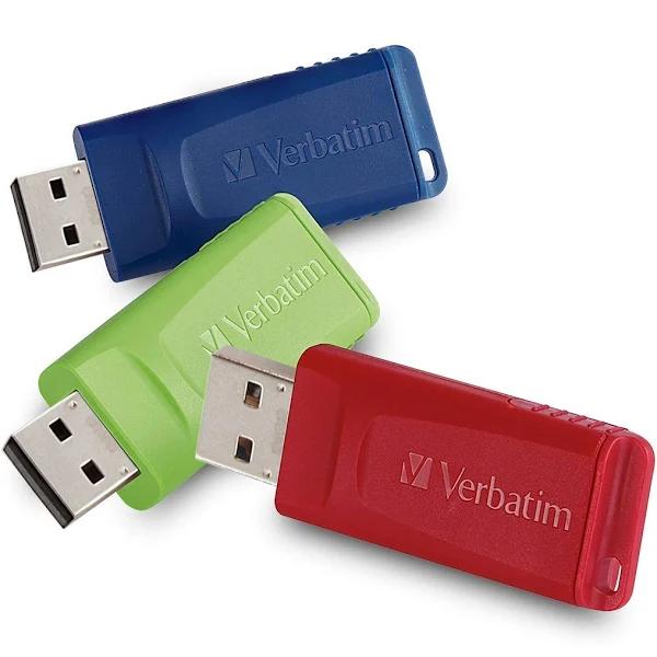 Verbatim 99122 16GB Store 'n' Go USB Flash Drive - 3pk - Red, Green,