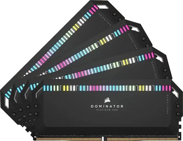 Corsair CMT64GX5M4B6600C32 Dominator Platinum RGB 64GB (4x16GB) DDR5 UDIMM 6600MHz C32 1.1V Black Desktop PC Gaming Memory