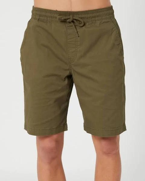 Mens Volcom Men's Stones Hybrid Elastic Waist 18" Short - Military - M - AfterPay & zipPay Available