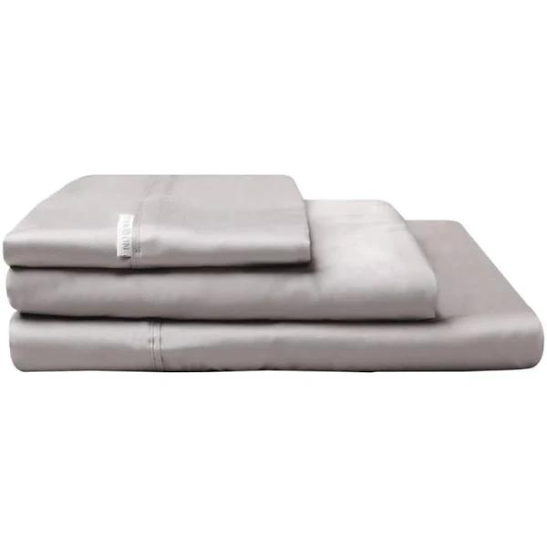 400TC Cotton Sateen Fitted Sheet by Logan-Mason (Pewter / King)