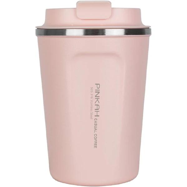 Pinkah PJ-3548 380ml Vacuum Coffee Mug Drinking Cup Water Container Pink - AfterPay & zipPay Available