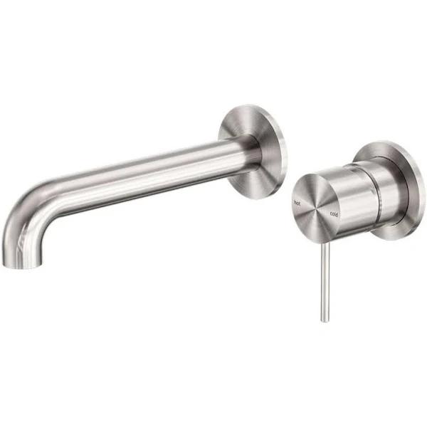 Mecca Wall Basin/Bath Mixer Separate Back Plate 120mm in Brushed Nickel by Nero