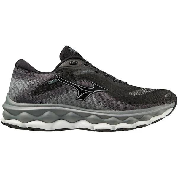 Mizuno | Womens Wave Sky 7 (Black/ Silverstar/Stormy Weather) 9.5