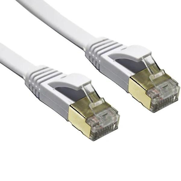 Edimax 2m White 10GbE Shielded Cat7 Network Cable - Flat