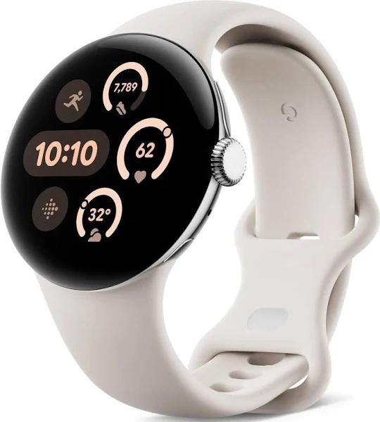 Google Pixel Watch 3 Wi-Fi 41mm (Silver with Porcelain Active Band)