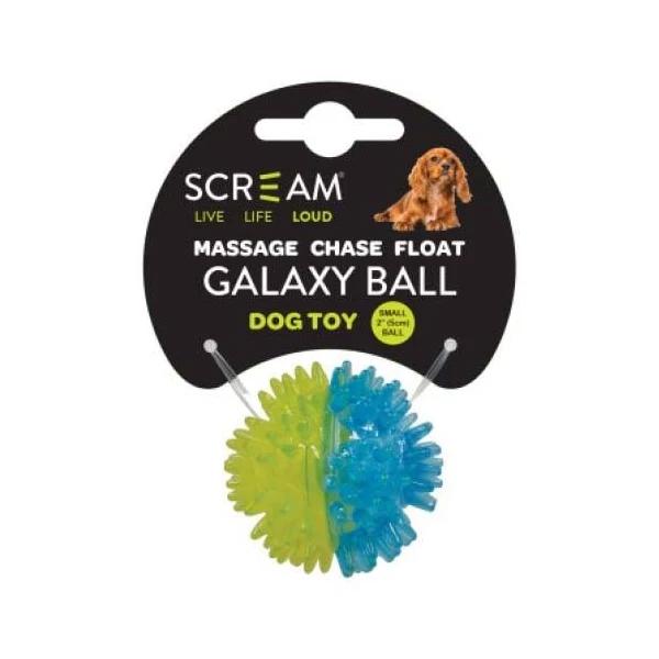 Scream Galaxy Ball Dog Toy, Small / Loud Green/Blue