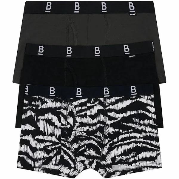 Bonds 3 x Mens Guyfront Super Comfy Black and White Trunks