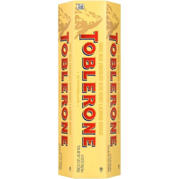 Toblerone Swiss Milk Chocolate with Honey and almond Nougat, 6 Count O