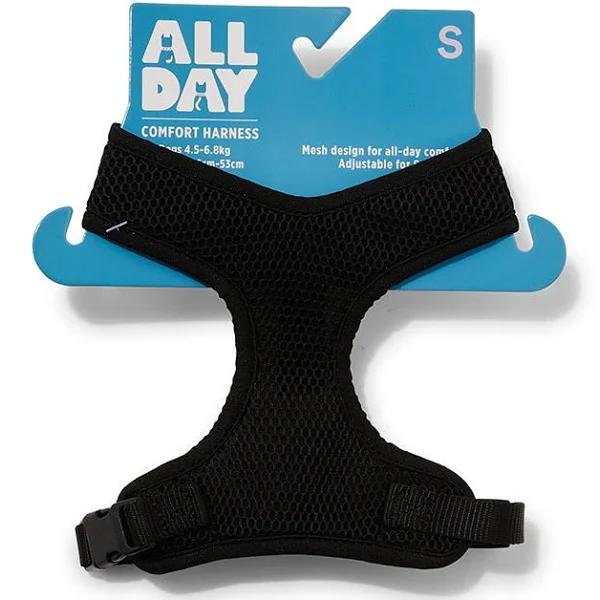 All Day Mesh Dog Harness Black S