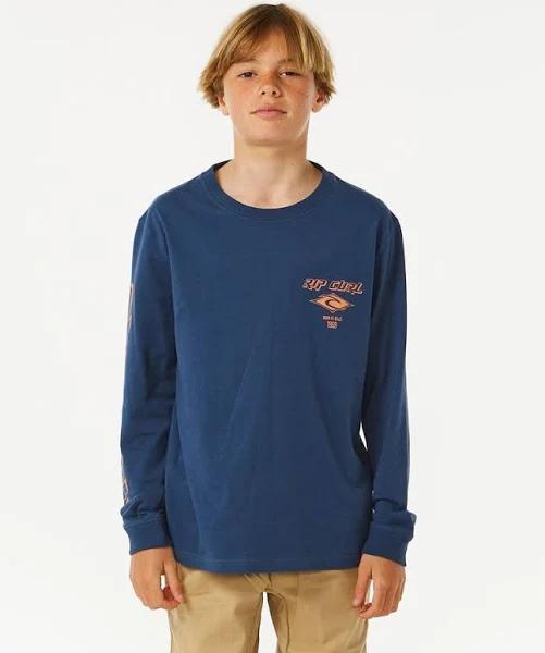 Fade Out Icon Long Sleeve Tee - Boys (8-16 Years) 16 / 9741 Washed Navy