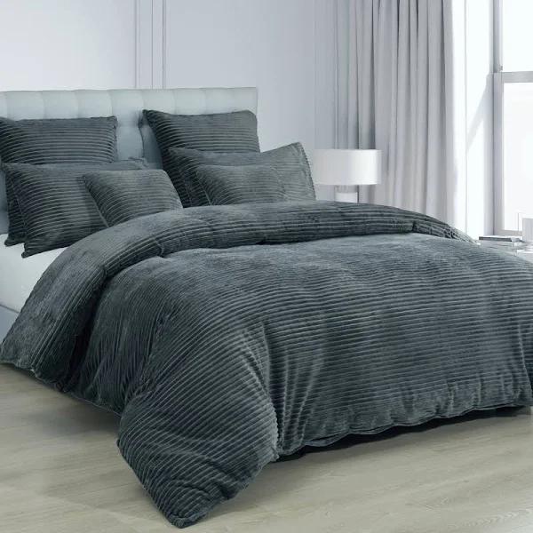 Alastairs Ruby Charcoal Quilt Cover Set Queen