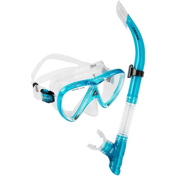 Cressi Ikarus + X-Hale Mask Snorkel Set Clear/Aquamarine