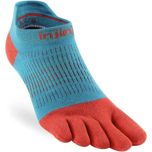 Injinji Run Womens Lightweight No-Show Running Socks Sherbert / M/L