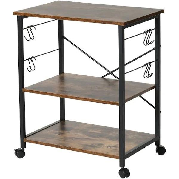 Sherwood Rustic Kitchen Island Trolley Brown 60x40x72.5cm