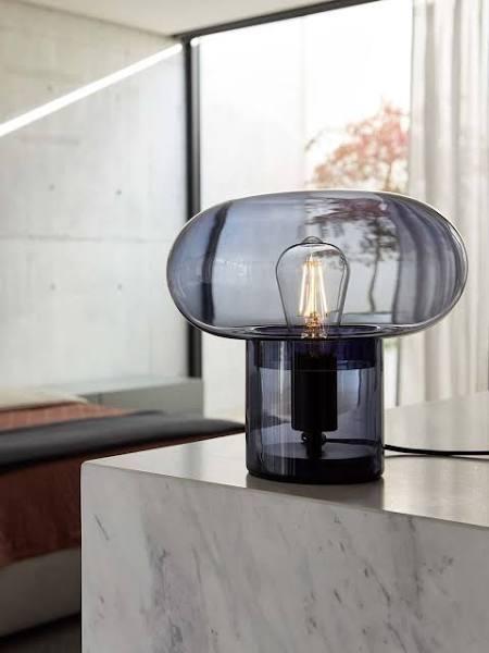 Tait 1 Light Table Lamp with Smoke Glass Shade